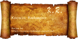 Kocsis Radamesz névjegykártya